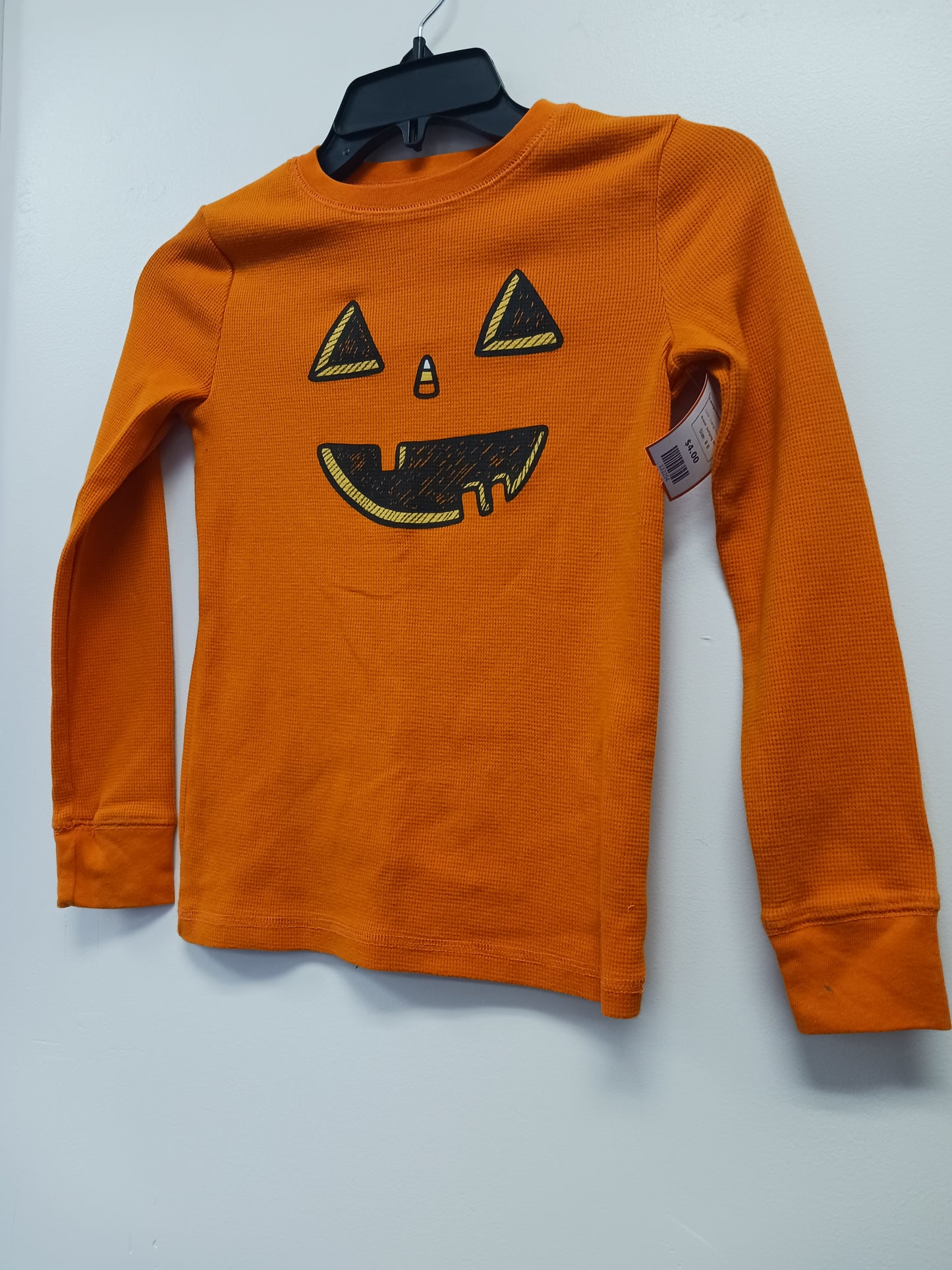 Orange Pumpkin Jumping Bean Longsleeve Shirt, 8 B