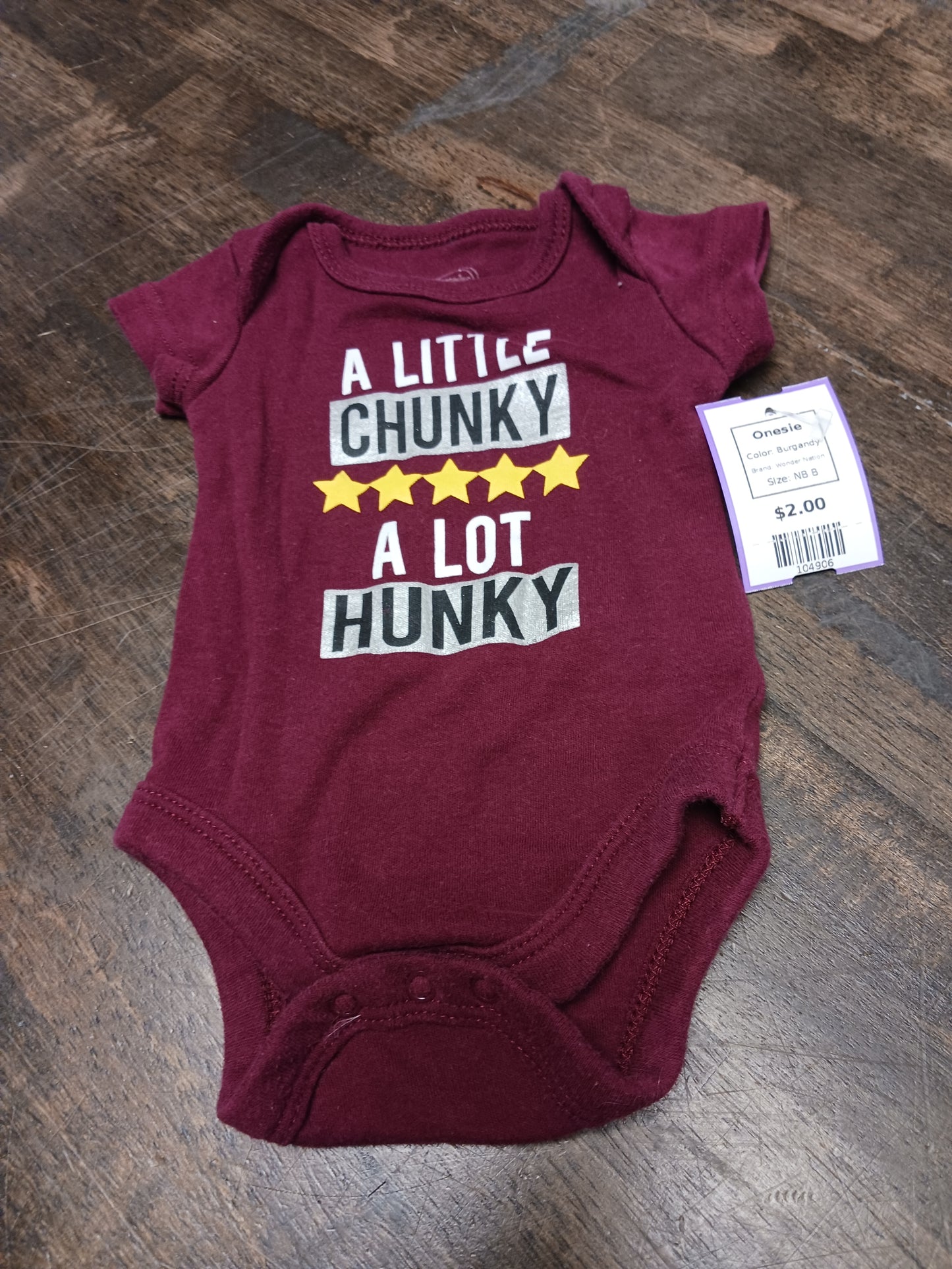 Burgandy Wonder Nation Onesie, NB B