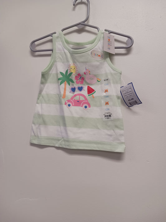 green/white Garanimals Palm Tree Tank Top, 12M G