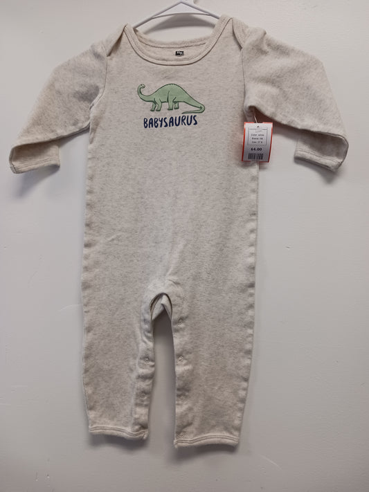 white HB Long Sleeve Dino Romper, 2T B