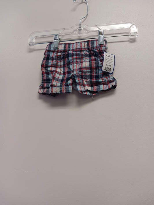 red/white/blue Carters Plaid Shorts, 6M B