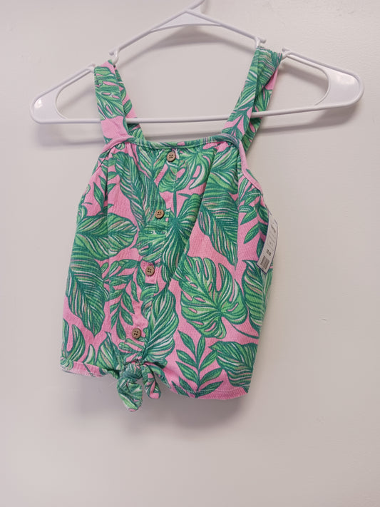 Pink/Green Leaf Tommy Bahama Tank Top, 7 G
