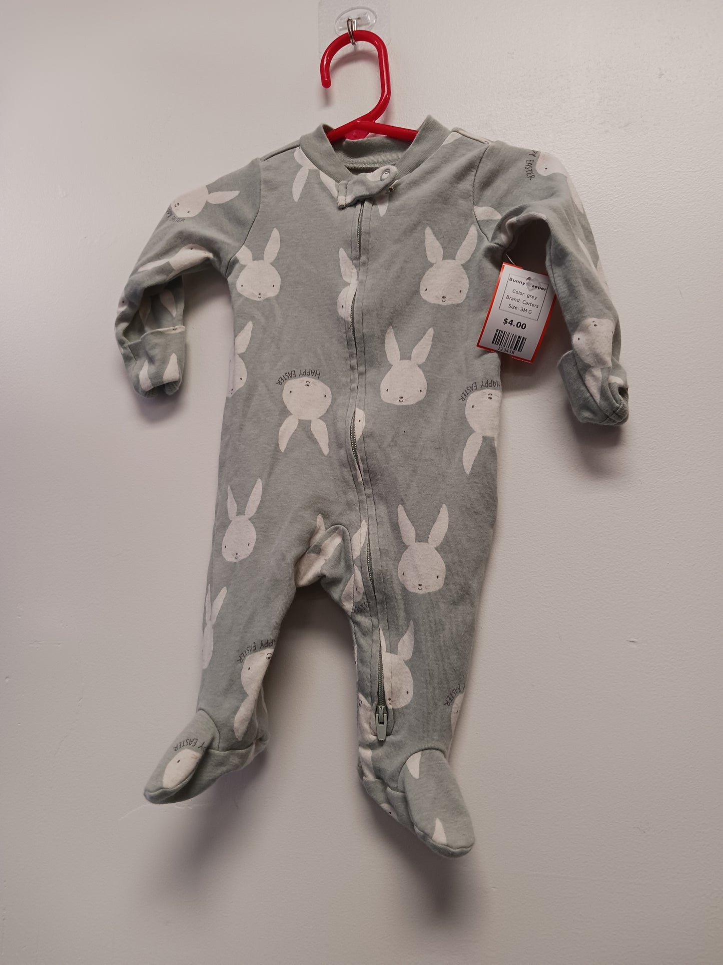 grey Carters Bunny Sleeper, 3M G