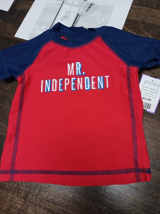 red/blue Carters Swim Shirt Mr Indepencent, 6M B
