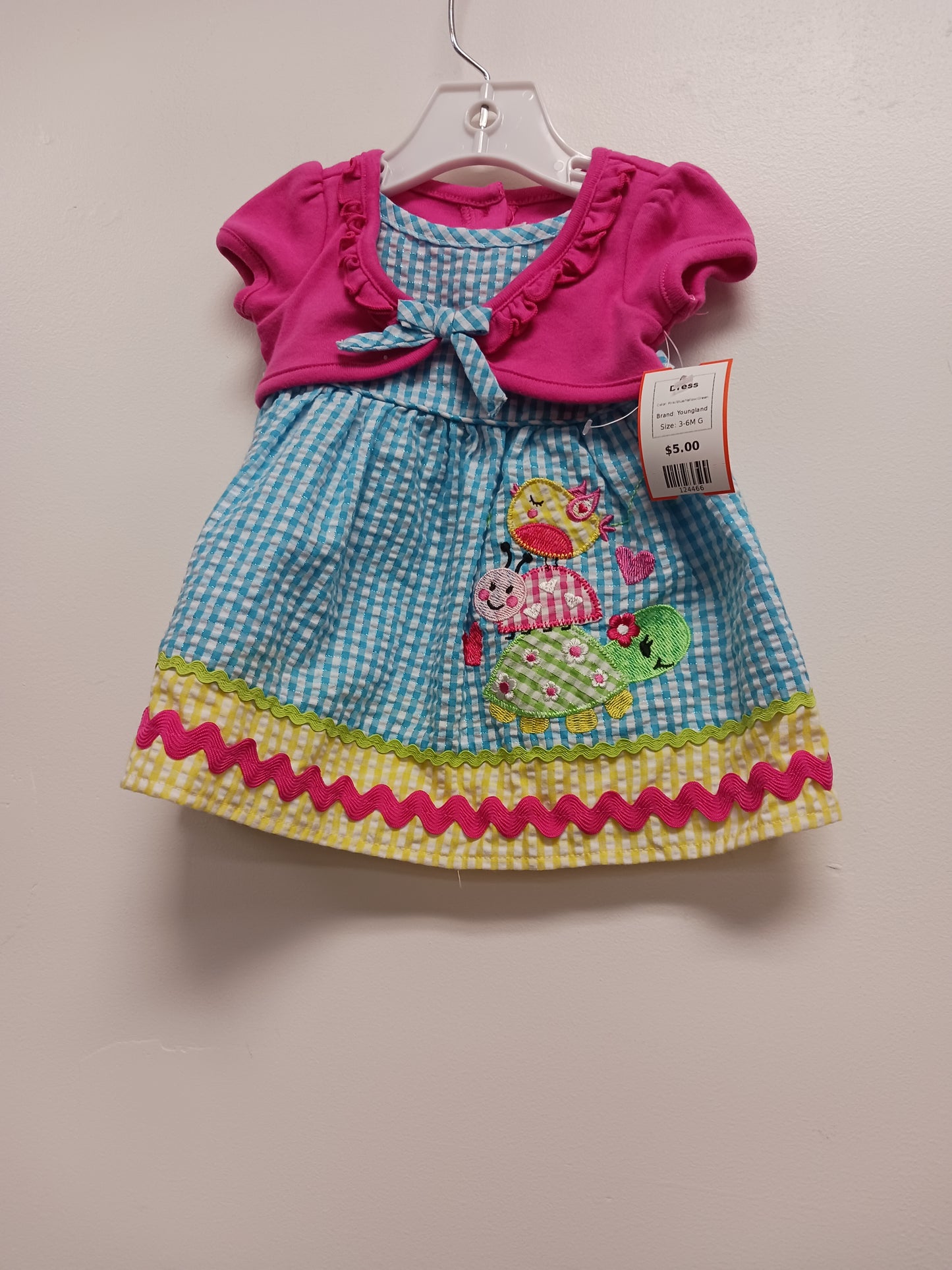 Pink/Blue/Yellow/Green Youngland Dress, 3-6M G