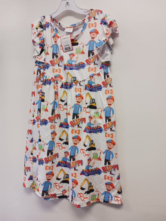 white/orange/blue Boutique Blippi Dress, 8 G