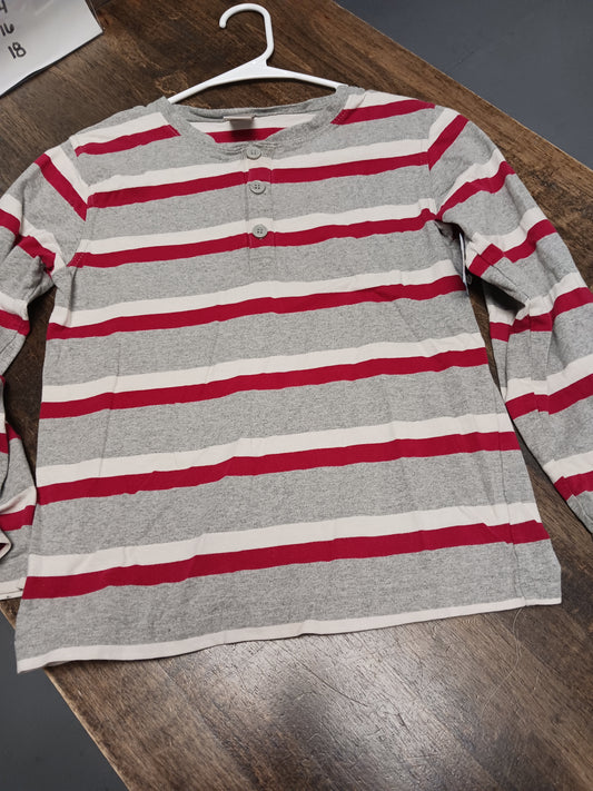 red/grey Gymboree LS Striped Shirt, 8 B