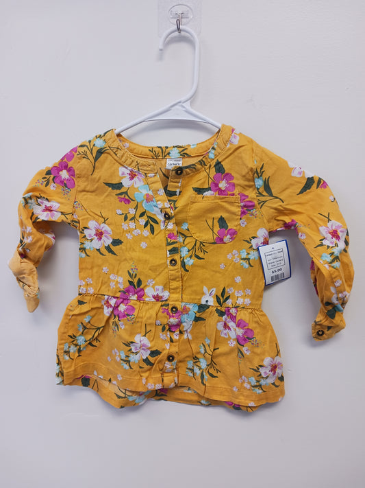 Yellow Flower Carters Longsleeve Shirt, 3T G