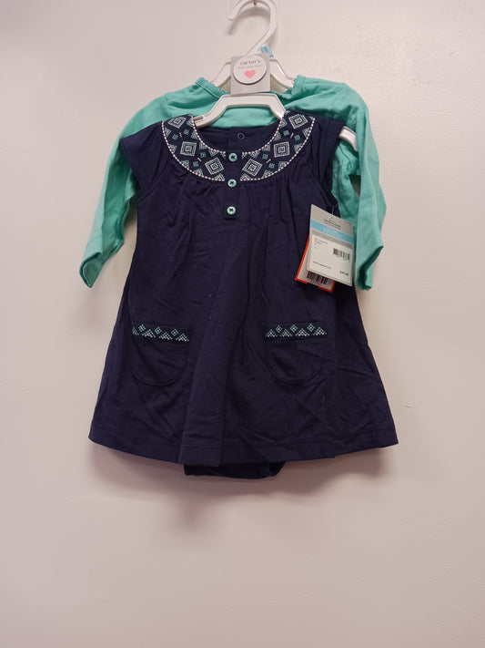Blue Carters 2 Piece Dress/Cardigan Outfit, 6M G