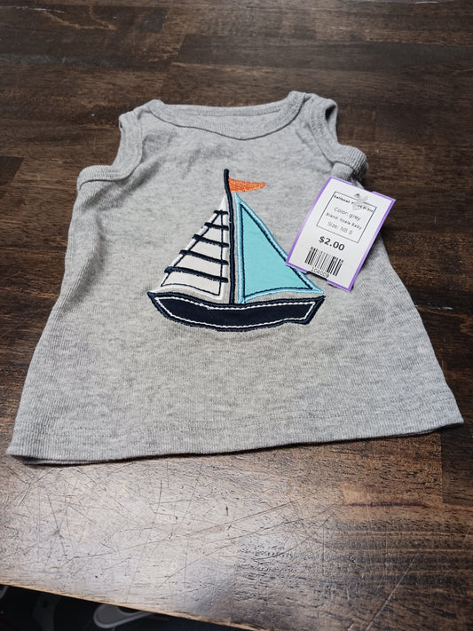 grey Koala Baby Sailboat Tshirt 0-3m, NB B