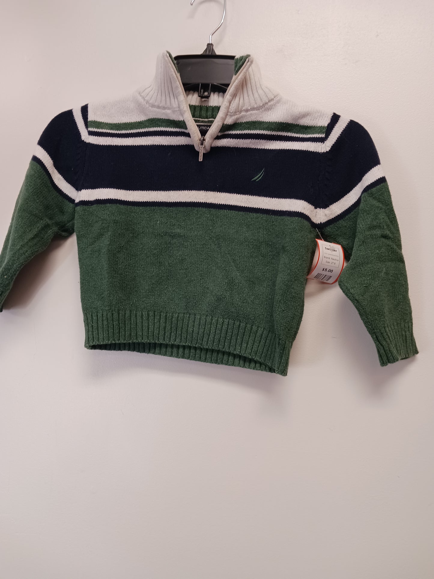 green/blue/white Nautica Sweater, 2T B