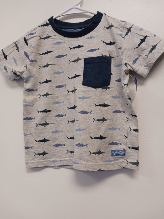 white/blue Hunting BC Shark Tshirt, 5T B