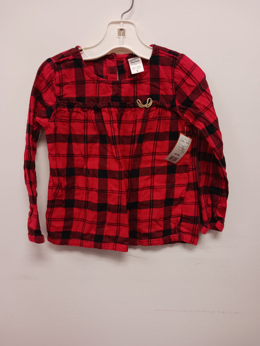 Red/Black Plaid Carters Longsleeve Shirt, 4T G