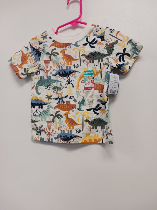 White/Colorful Dino Garanimals Shirt, 18M B