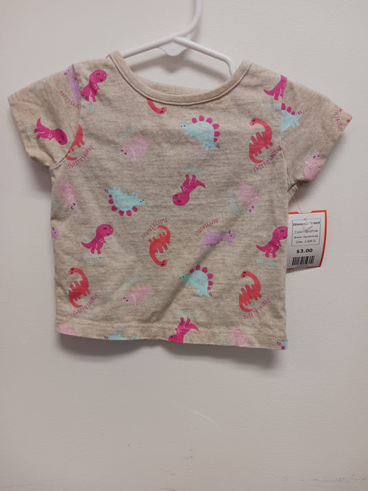 Tan/Pink Garanimals Dinosaur Tshirt, 3-6M G