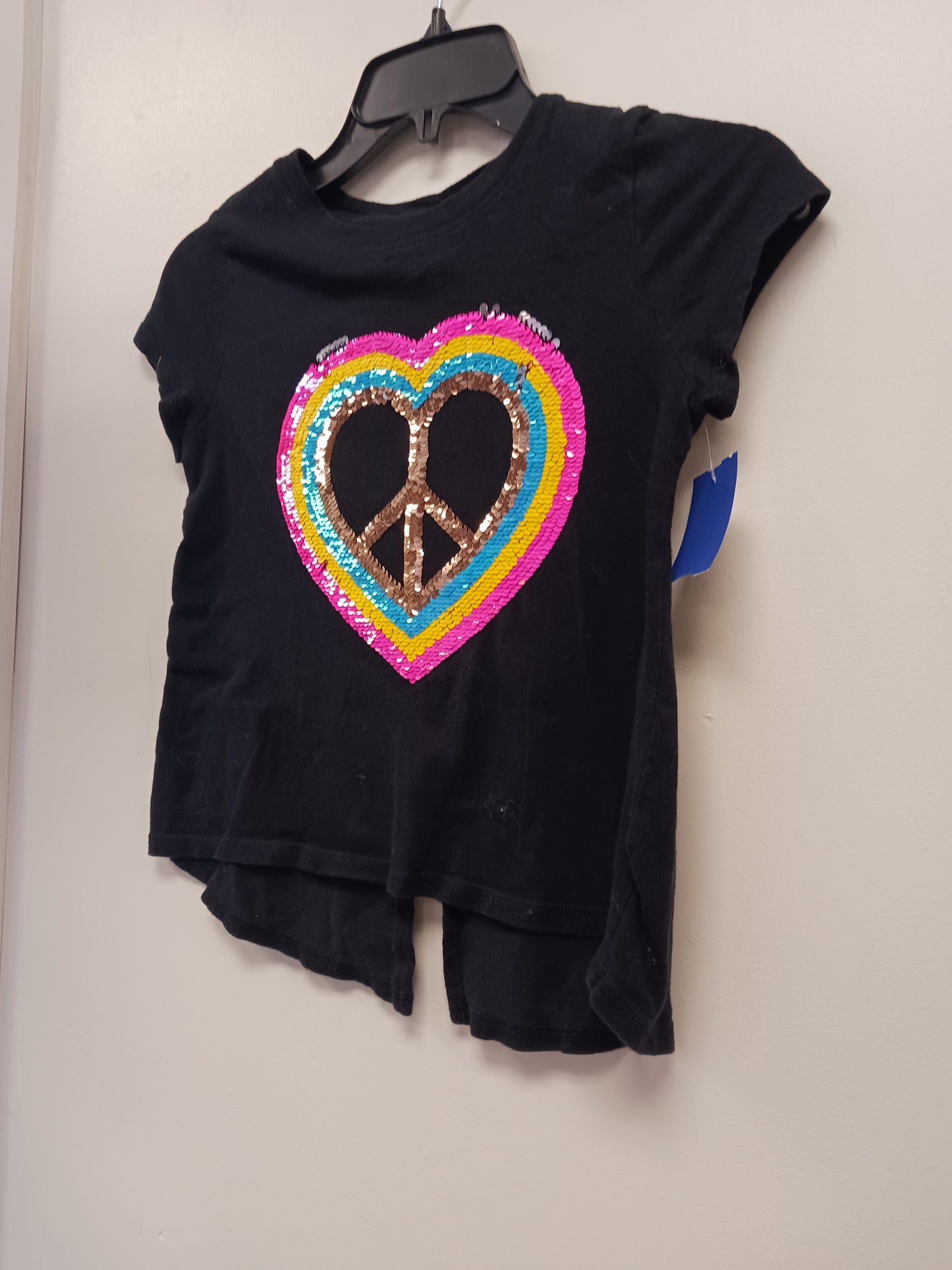 Black/Colorful Sequin Heart Old Navy Shirt, 8 G