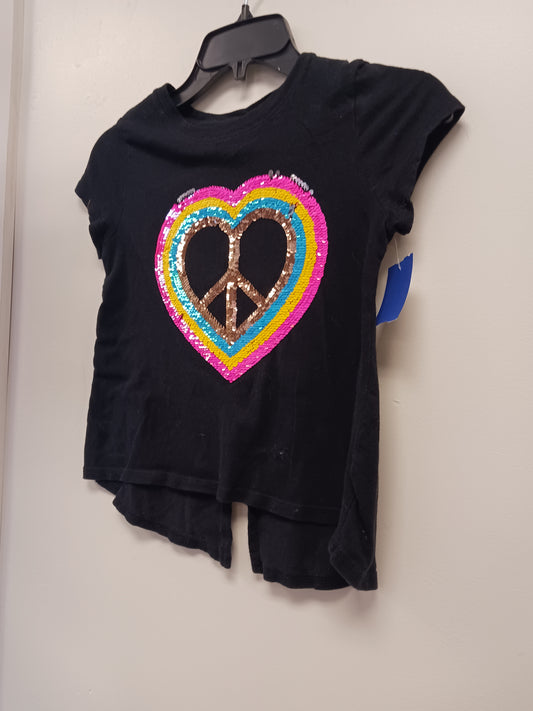 Black/Colorful Sequin Heart Old Navy Shirt, 8 G