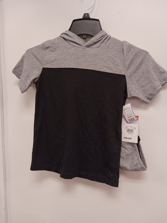Grey/Black Wonder Nation Hooded Shirt, 6 B