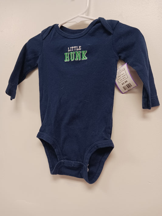Navy Carters Longsleeve Onesie, 6M B