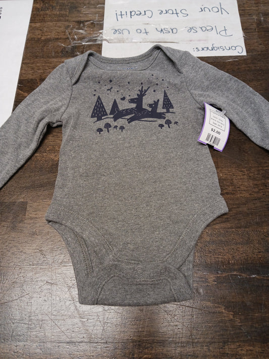 Grey Old Navy Longsleeve Onesie, 3M B