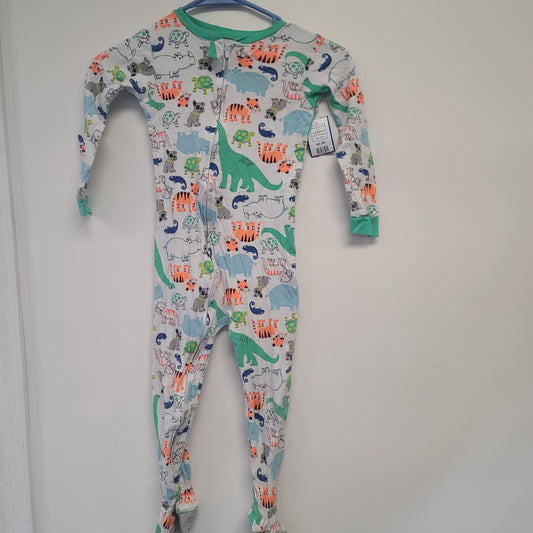 white/green simple joy one piece animals, 5T B