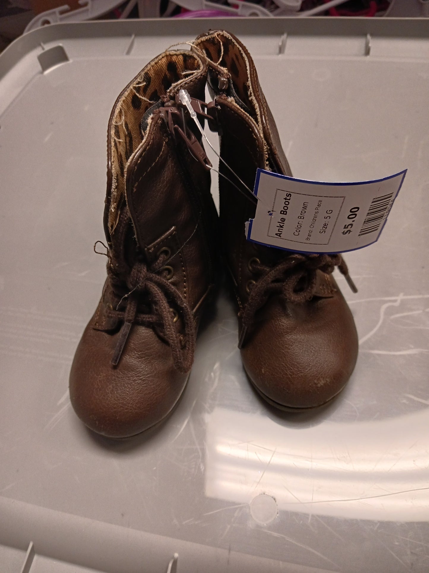 Brown Childrens Place Ankle Boots, 5 G