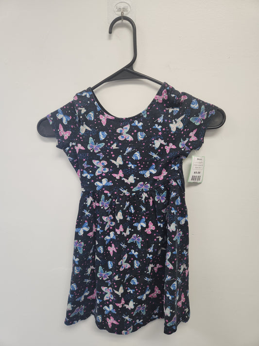 Black/Pink/Blue Butterfly Lands End Dress, 4T G