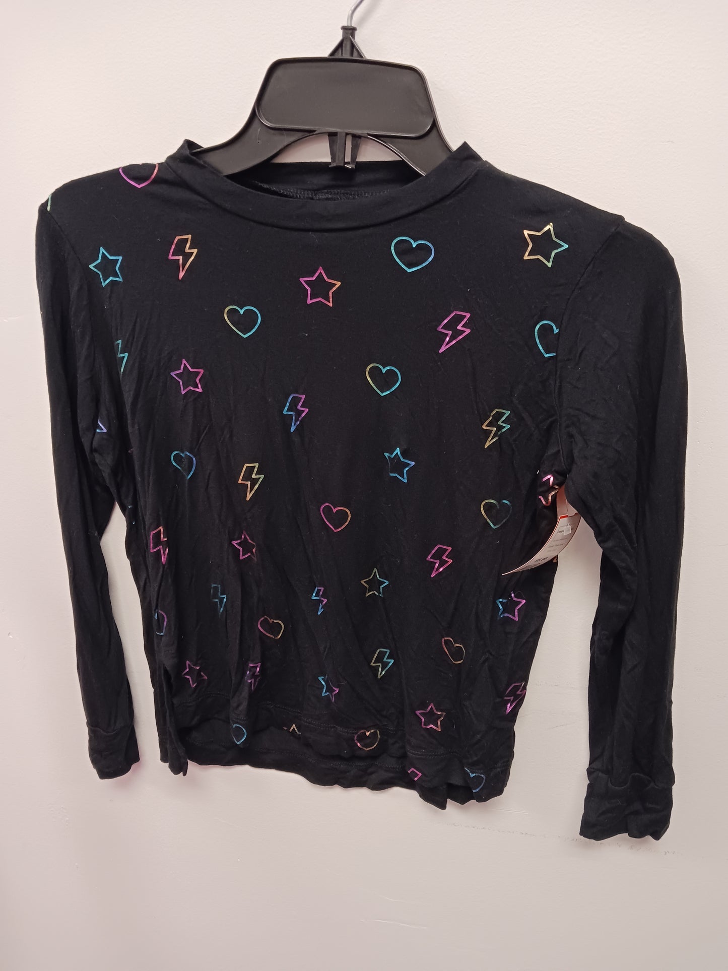 Black/Colorful Symbols Pixie Lane Longsleeve Shirt, 8 G
