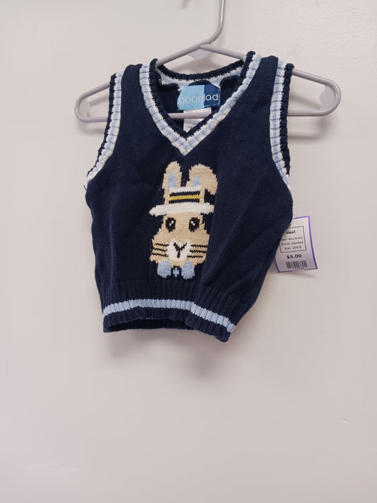 Navy Bunny Goodlad Vest, 12M B