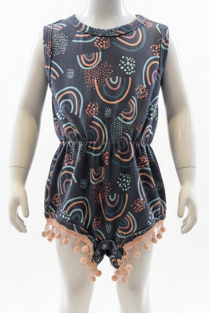 Grey/Pink/Blue Rainbow Mila & Rose Short One Piece, NB G