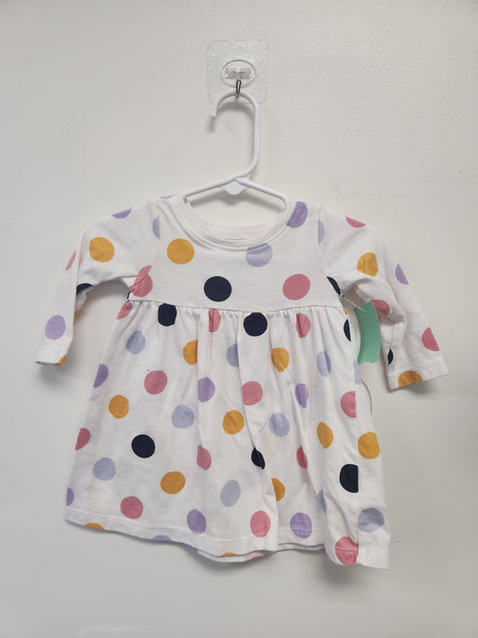 White/Colorful Polka Dots Old Navy Dress, 3M G