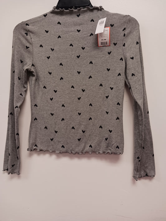 Grey/Black Heart Old Navy Longsleeve Shirt, 10/12 G