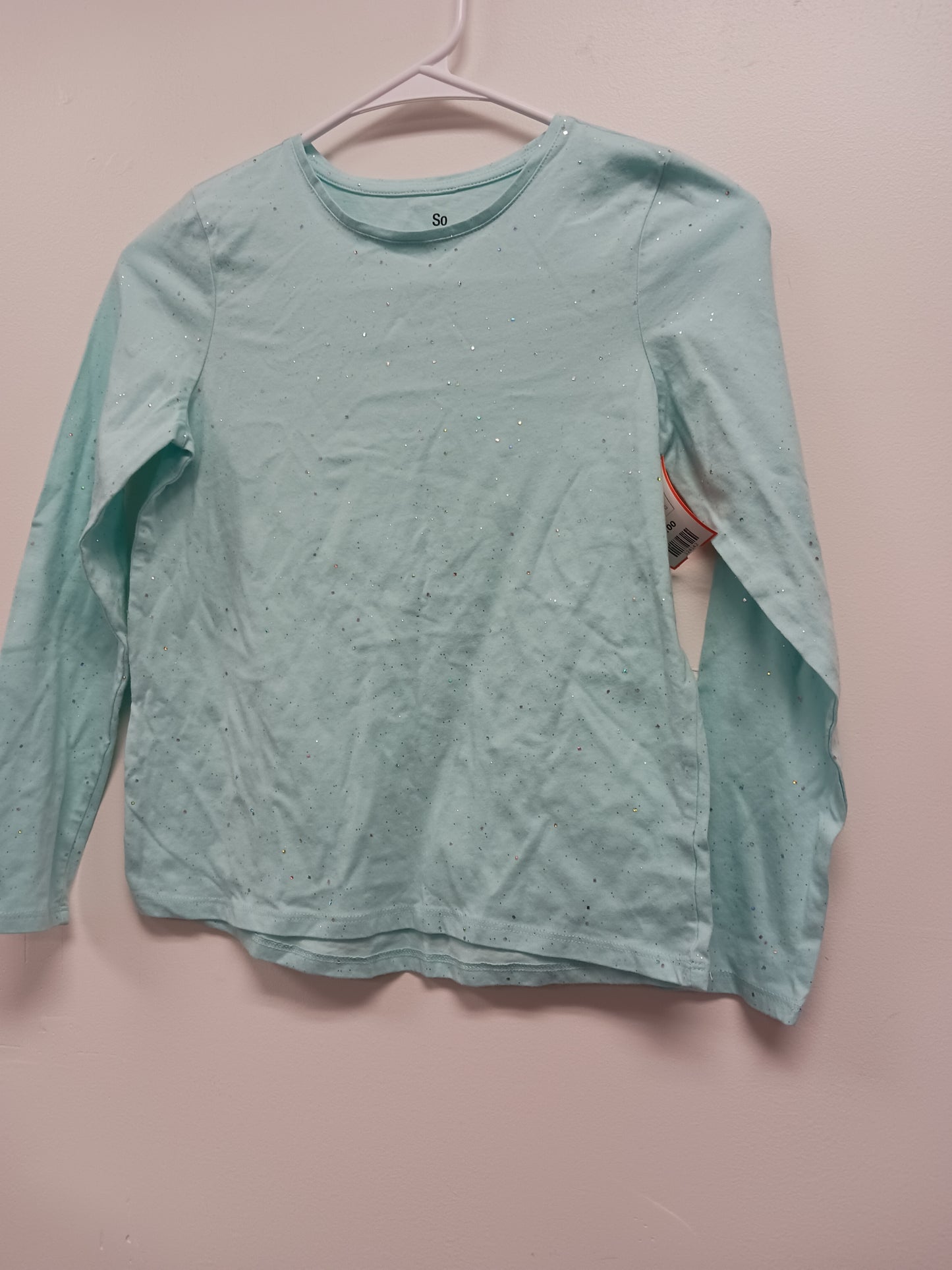 Blue Glitter SO Longsleeve Shirt, 10/12 G