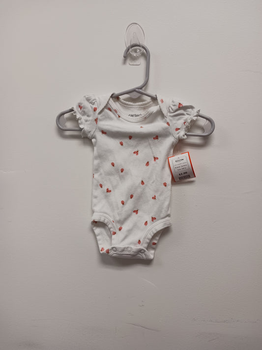 White/Pink Ladybug Carters Onesie, NB G