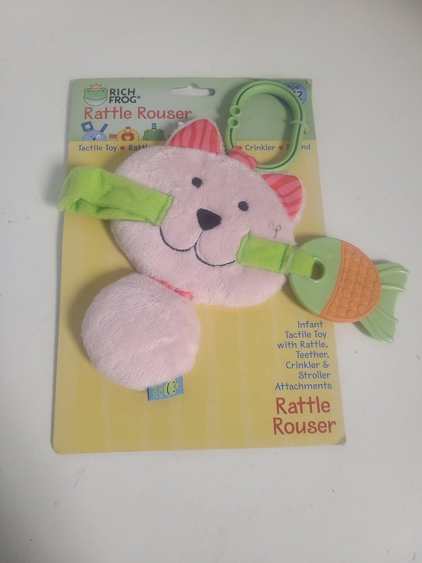 pink Rich Frog Cat Stroller Rattle