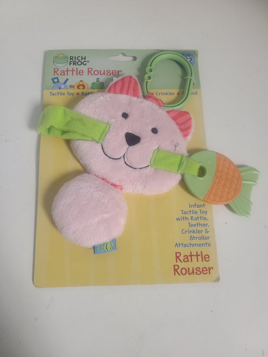 pink Rich Frog Cat Stroller Rattle