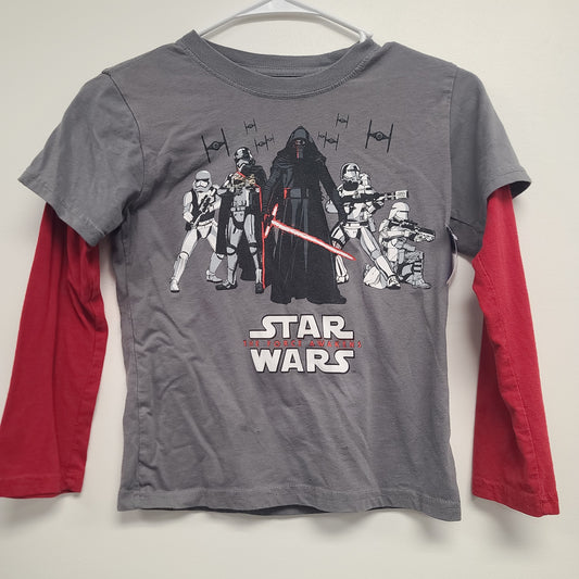 Grey/Red Star Wars Longsleeve Shirt, 7 B