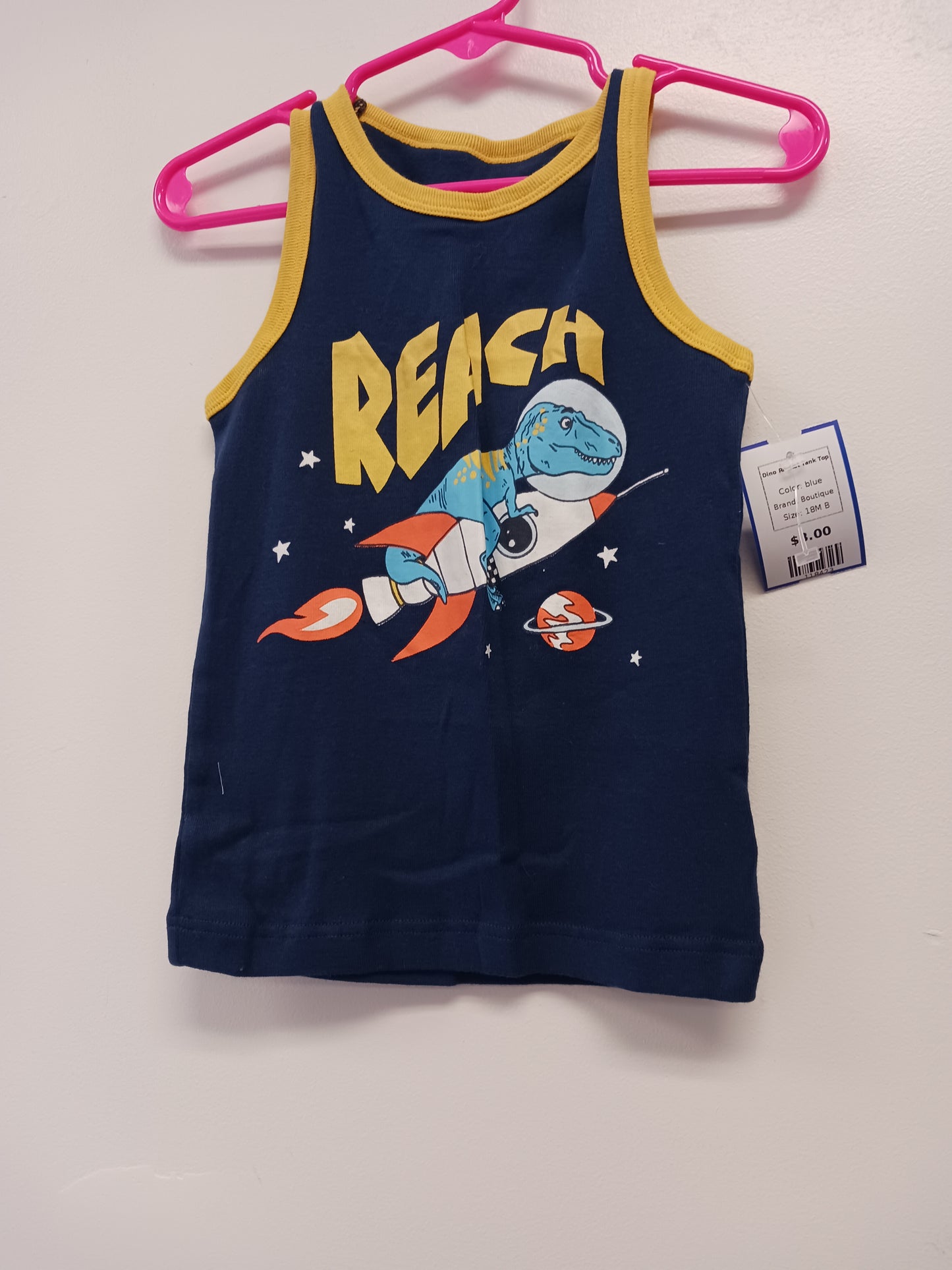 blue Boutique Dino Rocket Tank Top, 18M B