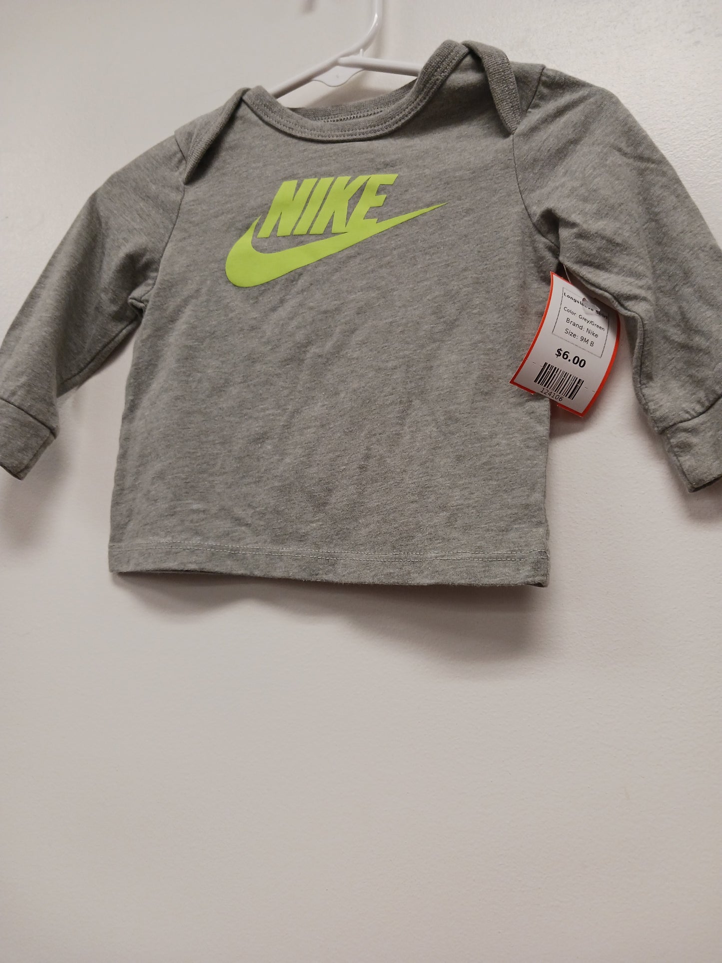 Grey/Green Nike Longsleeve Shirt, 9M B