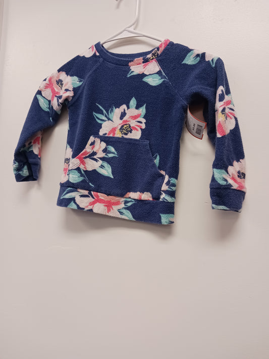 Navy/Pink/Green Flower Carters Longsleeve Shirt, 3T G