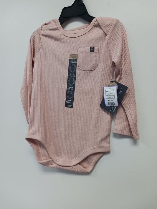 Pink Modern Moments Longsleeve Onesie, 2T G