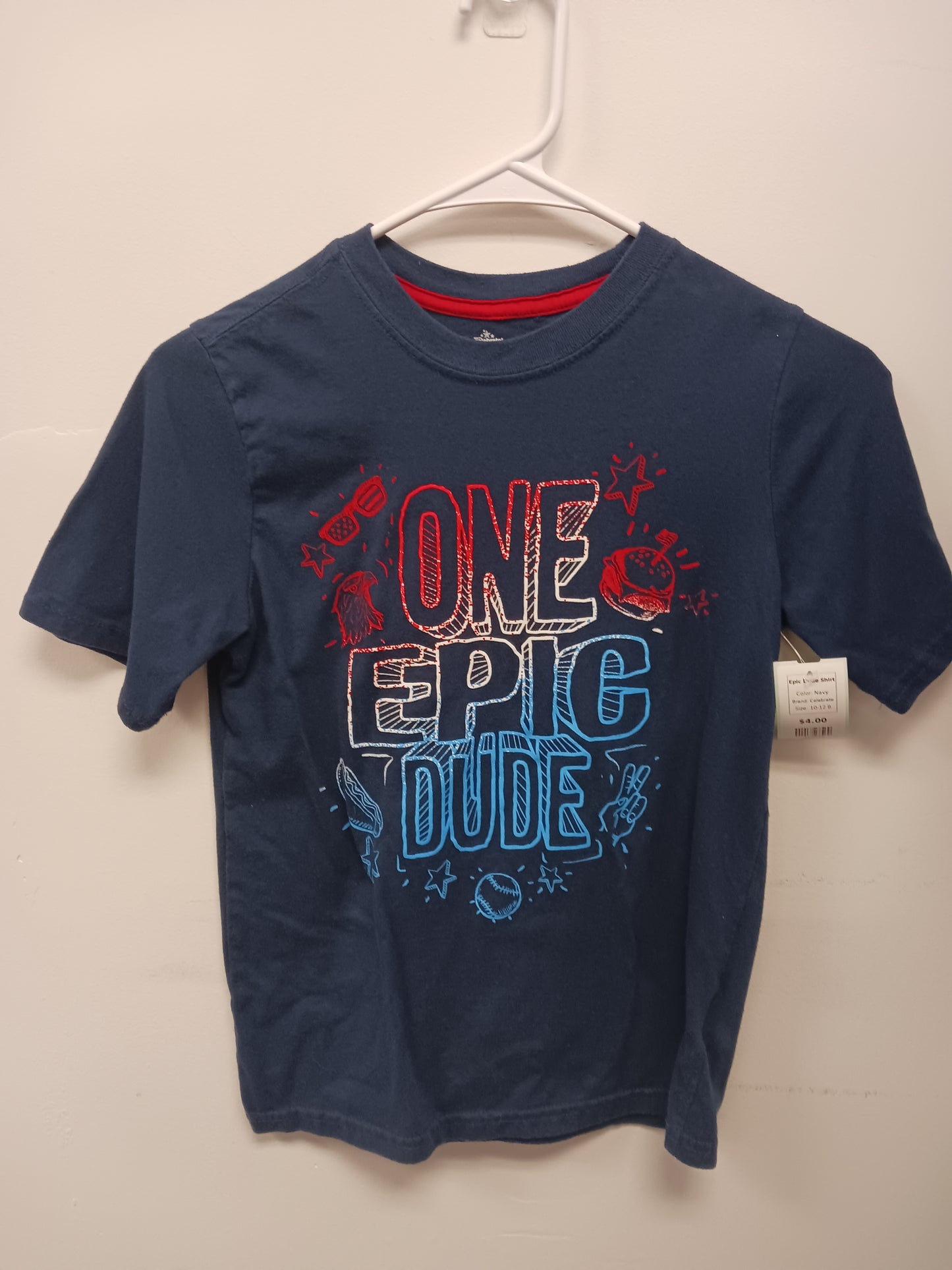 Navy Celebrate Epic Dude Shirt, 10-12 B