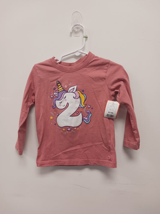 Pink Unordinary Toddler Long Sleeve Unicorn Dress, 2 G