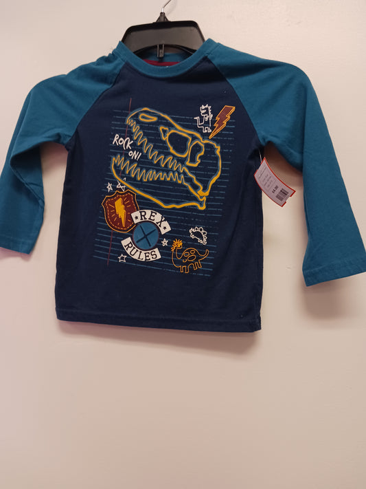 Blue 365 kids Long Sleeve Dino Shirt, 4T B