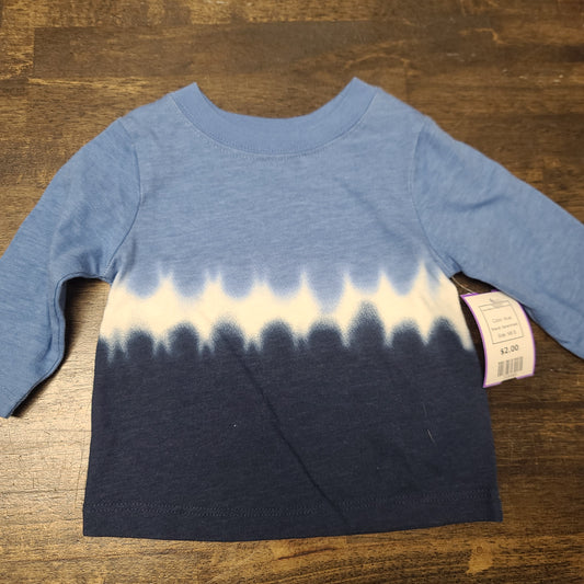 blue Garanimals Long Sleeve Ty Dyed Shirt 0-3m, NB B