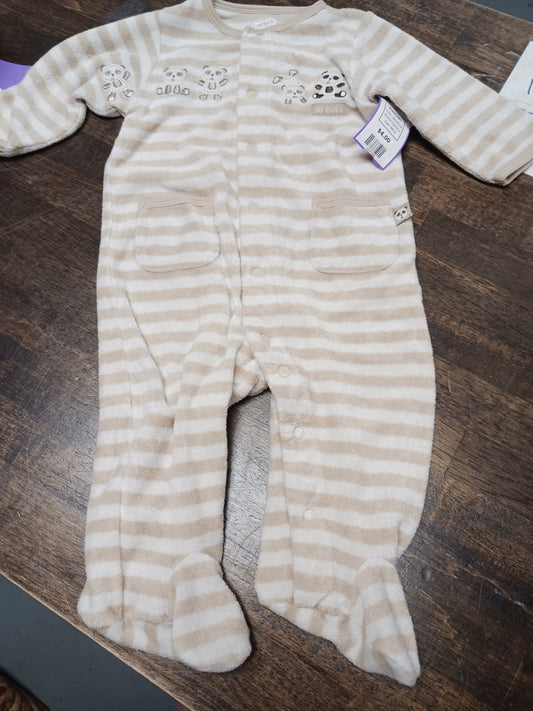 Tan/White Carters Sleeper, 6M B