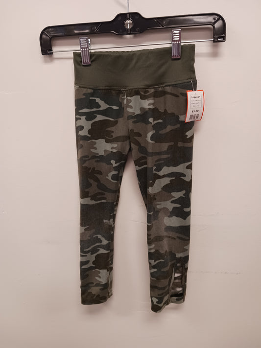 Green Camo Justice Leggings, 7 G