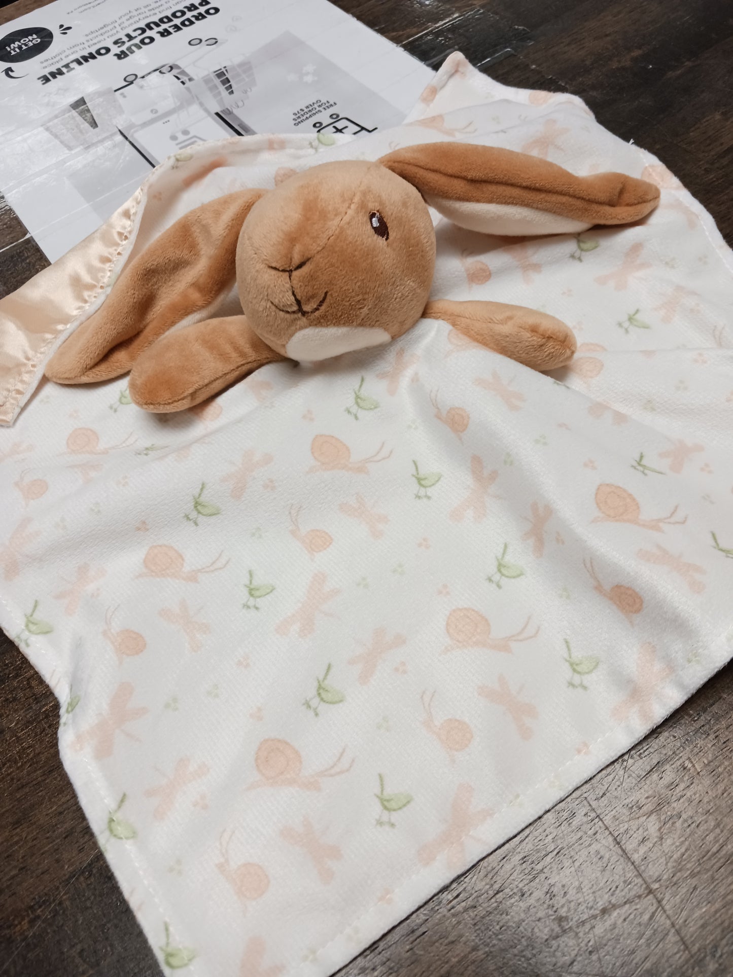 Peach Guess How Much I Love You Butterfly & Snails Rabbit Lovie