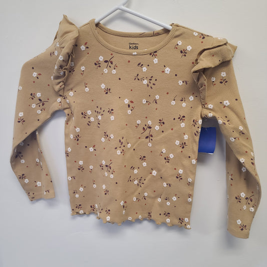 Yellow Flower Gerber Longsleeve Shirt, 5T G