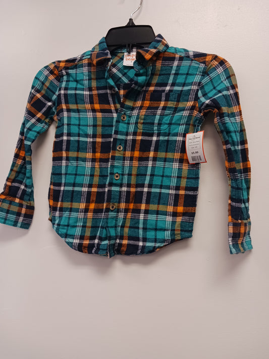 Blue Plaid Jumping Bean Flannel Shirt, 4 B